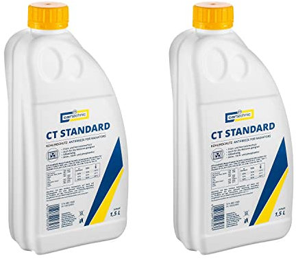 CARTECHNIC 2X Kühlerschutz Kühlflüssigkeit Kühlerfrost CT Standard grün-gelb 1,5L