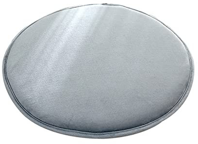 JLWM Sitzkissen Gedächtnisschaum Runden, Sitzauflage Kariert Gitter Karo Tartan Plaid Einfarbig Stuhlkissen Stoff Samt Nicht-Unterhose Gurt-grau-30cm