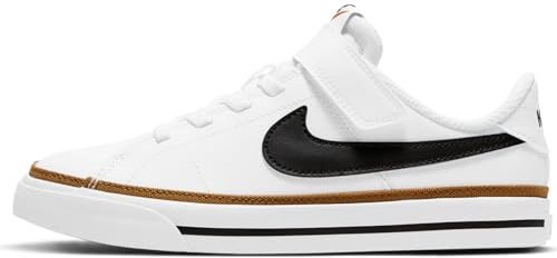 Nike Court Legacy (PSV) Sneaker, White Black Desert Ochre, 28.5 EU