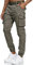 Indicode Hommes Kerr Cargo Pants | Pantalon Cargo 98% Coton avec Ceinture Army S