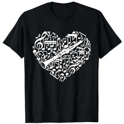 Herznoten Musik Klarinette T-Shirt