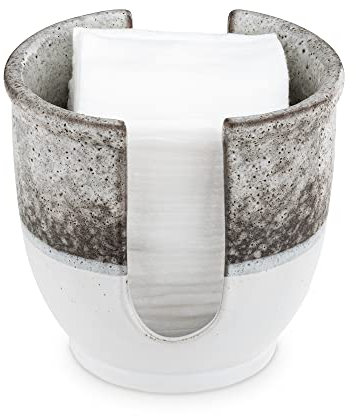 Navaris Estropajero de cerámica - Soporte para guardar estropajo o esponja en fregadero cocina baño - Elegante recipiente portaestropajos y esponjas