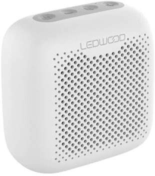 Ledwood ACCESS10 -Mini Enceinte Robuste Bluetooth Portable -Haut Parleur TWS sans Fil Puissant avec Dragonne -Basses Dynamiques -IPX5 -Port USB -Entrée Carte MicroSD -Microphone (Blanc)