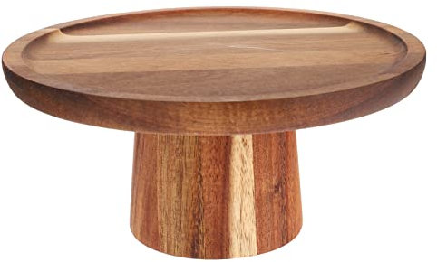 Luxshiny Wooden Cake Stand Round Wooden Cupcake Pedestal Vintage Stands Round Cup Pedestal for Dessert Fruit Tea Party 20CM