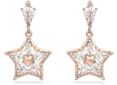 Swarovski Stella Star Earrings, Clear Crystals in a Rose Gold Tone Plated Setting, from the Stella Collection