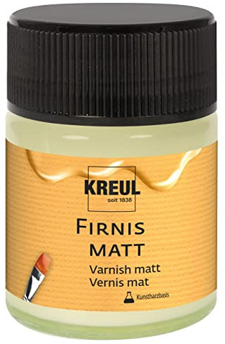 KREUL 86160 - Firnis matt, 50 ml, schützt vor Staub und Schmutz, transparenter & elastischer Schlussfirnis auf Kunstharzbasis, für Öl- und Acrylmalerei