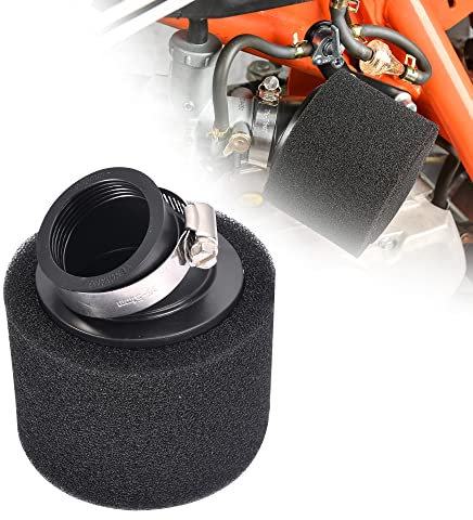 RUTU 38 mm Luftfilter, universeller, gebogener, abgewinkelter Motorrad-Luftfilter, geeignet für 4-Takt 50 cc,70 cc,90 cc,110 cc,125 cc,150 cc,GY6,Motorrad,ATV,Quad,Go-Kart,Moped,Pit Dirt Bike,Schwarz