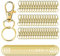 XPEX 100 Pezzi Moschettone Portachiavi,Anello Portachiavi,Anelli Portachiavi,Portachiavi Fai Da Te,Ganci Portachiavi,Portachiavi A Clip Ganci A Vite Lanyard Moschettone Con Anelli Separati (oro)