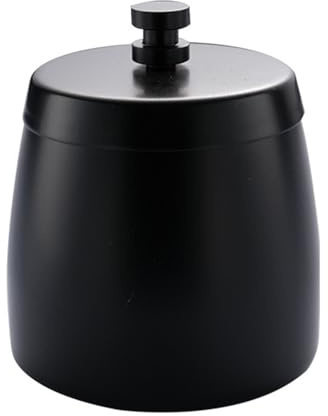 Aschenbecher mit Anti-Rutsch-Pad, Edelstahl mit Deckel, winddicht, verbrühungssicher, langlebig, große Kapazität, Zigarettentasten-Aufbewahrungsbox für Zuhause, Hotel, Outdoor, Schwarz, M
