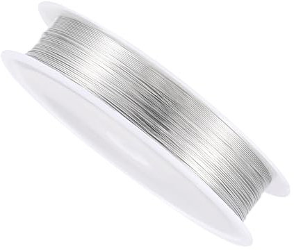 CoCud Copper Wire, 28 Gauge 0.3mm Dia 15m Length, Copper Anti-Rust Smooth Beading Wires Silver - (Applications: for DIY Crafts)