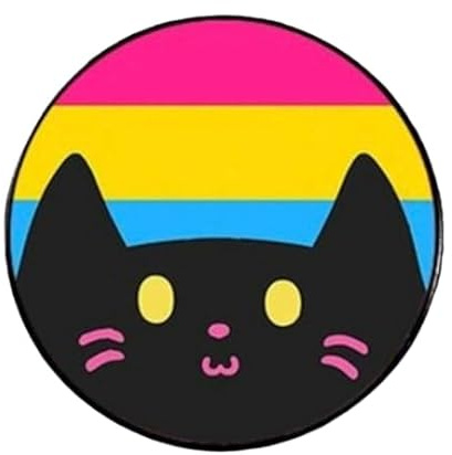 Pan Pride Cat Kitten Pansexual They Them Pronomen Non Binary Nonbinary Gender Neutral Flag Colors LGBTQ Cute Kawaii 3.0 cm Enamel Pin Badge by Pinstant 3,05 cm Emaille