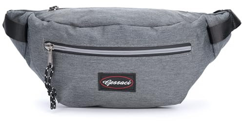 Leoodo Hüfttasche Damen Herren Gürteltasche Bauchtasche mit Reißverschluss Outdoor Geldgürtel für Arbeit Wandern Reise Hundebesitzer Sport, Damen Tasche:Grau