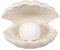 Housoutil Muschel Licht Lampe, Weiß Muschellampe Mit Perle, Ceramicmuschel LED-Nachttischlampe Für Büro Zuhause Party Dekoration
