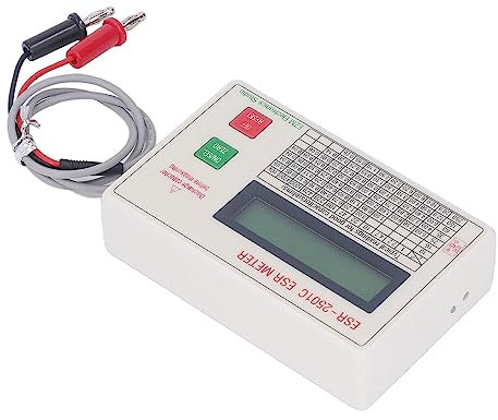 Tester per Condensatori ESR Funzione di Spegnimento Intelligente Leggero, Misurazione CC per Cortocircuito, Materiale ABS, Modello ESR 2501C, Intervallo di Misurazione 0-25Ω,