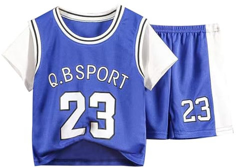 Der Sommer-Kurzarm-Sportanzug für Kinder, modische Basketball-Trainingskleidung für Jungen Mädchen, trocknet schnell ist dünn Gratis Geschenk