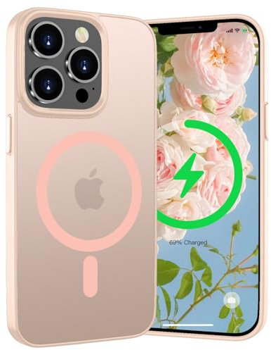 WXX für iPhone 12 Pro Max Hülle, Magnetisch Hülle Kompatibel mit MagSafe, Rundumschutz Stoßfeste Schutzhülle Translucent Rückseite Handyhülle iPhone 12 Pro Max 6,7 Zoll (Rosa)