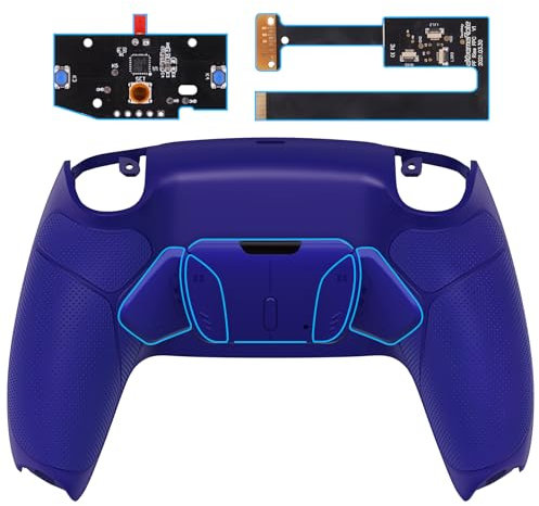 eXtremeRate Rise4 Remap Kit per ps5 Controller Joystick,Palette Tasti Posteriori Back Button Cover Grip Gommato,4 Paddles Aggiuntivi Programmabili per ps5 Joypad BDM-010/020,Cobalt Blue