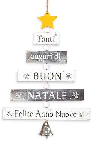 BETESSIN Cartello Natale Legno Decorazione Addobbi Natalizi Casa Porta Targa Albero di Natale per Porta Ingresso Anno Nuovo Auguri Ciondoli da Appendere
