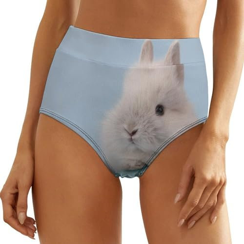 Tqmspg Damen-Slip, hohe Taille, Unterwäsche, Höschen, niedliches Osterhasen-Unterhosen, Slip, multi, XXL