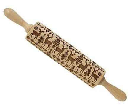BHFYOB Mattarello in legno a tema festival inciso mattarello in legno sicuro biscotto timbro biscotto rullo inciso per