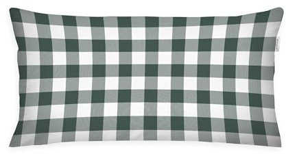 TOM TAILOR Flanell-Kissenhülle, 40x80 cm, 100% Baumwolle/ Flanell, Mit Wendemotiv und farbigem Markenreißverschluss, CLASSIC CHECK Grün, Braun (Forest & Rusty Red)