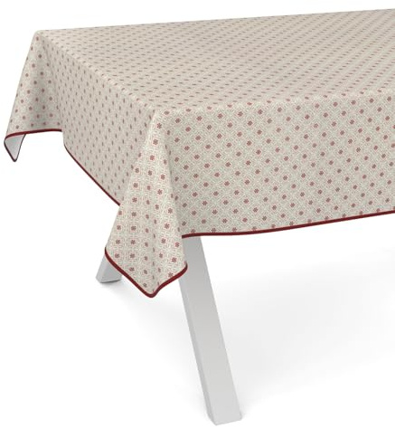 ANRO Wachstuchtischdecke Wachstischdecke Wachstuch Tischdecke abwaschbar Gartentischdecke Rund Oval Eckig 200x140cm mit Saum (Eingefasst) Italia Rot