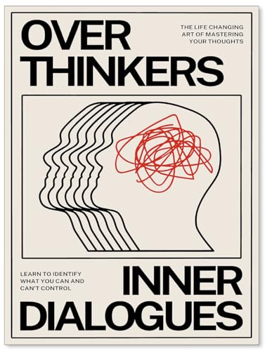 Maximalist Vintage-Poster für psychische Gesundheit, Retro, einzigartige, eklektische Wandkunst, Überdenker, innere Dialoge, Leinwanddrucke für Schlafzimmer, beruhigende Ecken, Wanddekoration, 30,5 x