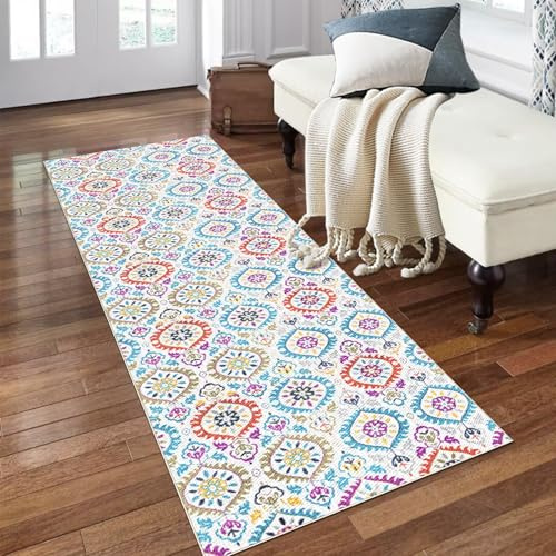 PaGuvFng Teppich Flurläufer Lang 120 x 300 cm Teppich Waschbar rutschfest Läufer Flur Teppich Läufer Flur für Wohnzimmer, Küche, Schlafzimmer Outdoor Teppich Läufer Flur rutschfest Eingangstürmatte