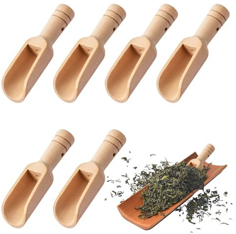 Small Wooden Spoons, 6PCS Wooden Spoon, Mini Spoon, Salt Spoon, Wooden Scoop, Wooden Scoops, Mini Wooden Spoons, Wooden Spoons for Candy Honey Spices Sugar Tea Powder