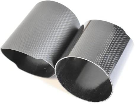 Auspuffblende 1PC Auto Universal Auspuffrohr Gehäuse Gerade Kante Carbon Faser Auspuff Rohr Spitze Abdeckung Fall Matt Glänzend Auspuff Endrohr(89mm Glossy)