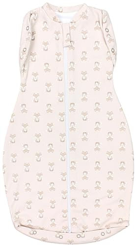 TupTam Baby Pucksack OEKO- TEX zertifizierte Materialien Swaddle Bag Wattiert Babyschlafsack 2.5 TOG unisex, Farbe: Unwattiert 0.5 TOG/Fuchs Beige, Größe: 0-3 Monate
