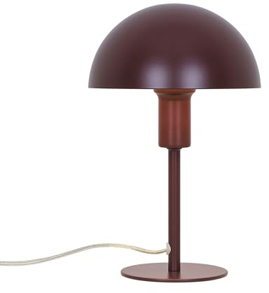 Nordlux Ellen Mini Tischleuchte Bordeaux – Kompakte E14-Tischlampe mit klarem Kabel, IP20 – Ideal für Fensterbank, Regal oder Nachttisch