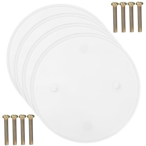 HOLIDYOYO Lot de 4 Plaques de Recouvrement Ronde Électrique Cache-Trous Vierge Installation Facile Plastique Solide pour Plafond et Mur Couvercles Électriques