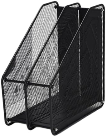 Sharplace Porte-revues de bureau, porte-documents, support de rangement vertical multifonctionnel en acier, organisateur de fichiers pour bureau, salle de, 2 Compartiments