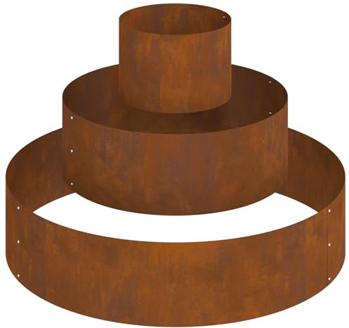 vidaXL Pot en métal Acier corten Grand Durable Pot en métal Rond