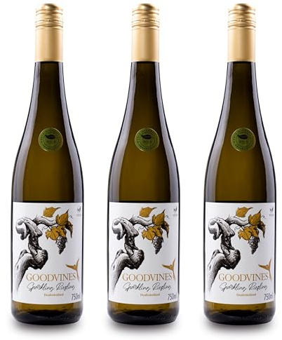 Goodvines Sparkling Riesling alkoholfreier Sekt | vegan 0,0% vol 3x0,75l | vegan, kalorienarm & fruchtig-frisch | Alkoholfreier Genuss mit feiner Perlage | schonend entalkoholisiert