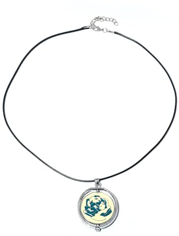 Elegante Halskette mit Rosenanhänger, Flip-Design, Schnitzerei, ein Geschenk, um Liebe und Freundschaft zu erleben, Box Verpackung