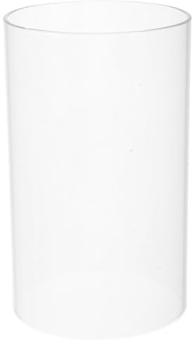 LIFKICH Abat-jour cylindrique en verre transparent - 9 cm de diamètre - 15 cm de hauteur - Verre de rechange pour photophore - Bougeoir ouragan - Abat-jour transparent - Pour la maison, le mariage, la