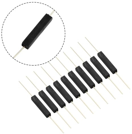 RichVibe Reed-Schalter-Sensor, 10 Stück, kunststoffgekapselter induktiver Schalter, Leiterplattenhalterung, 3 x 13 mm, 100 V, 0,5 A, für Magnetfeldsteuergeräte