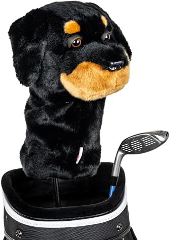 Daphne's Headcovers Rottweiller Schlägerhaube - Premium-Fahrer-Schlägerhaube, Lustige Golfschlägerabdeckungen, Stilvoller Schutz für Ihre Schläger, Herren-Golfausrüstung