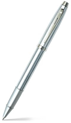 Sheaffer 100 - refillable rollerball pen, brushed chrome, plated nickel trim