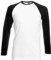 Fruit of the Loom Men's Baseball Classic Long Sleeve T-Shirt, white / black, M