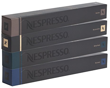 40 Nespresso mélange (10 x Kazaar, 10 x Dharkan, 10 x Ristretto, 10 x Roma)