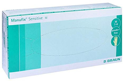 Manufix Sensitive I Innenbeschichteter Qualitats-Untersuchungshandschuh aus hochelastischem Naturlatex I 100er Größe M