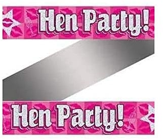 9ft Banner Hen Party Holographic, Pink