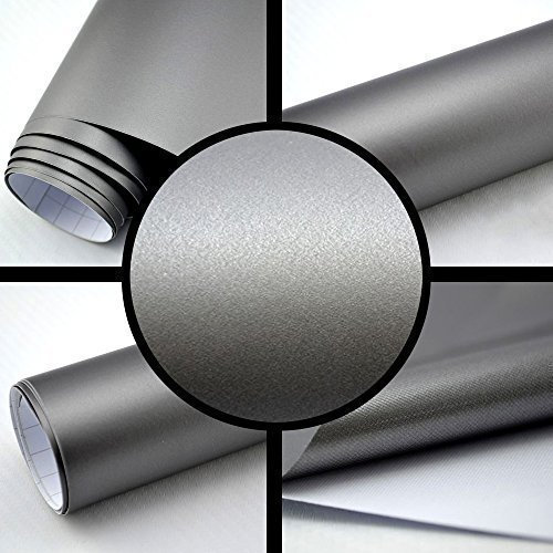 TipTopCarbon 6,57€/m² Autofolie Matt Silber-Grau 3m x 1,52m Auto Folie BLASENFREI mit Luftkanälen 3D Flex
