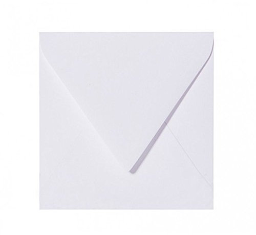 50 Quadratische Briefumschläge 15,5 x 15,5 cm 155 x 155 mm Weiß Verschluss: feuchtklebend Grammatur: 120 g/m²