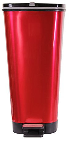 Ondis24 Treteimer Chic L Mülleimer Abfalleimer aus Kunststoff 45 Liter (Metal Red)