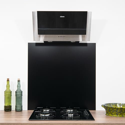 Fond de hotte/Crédence Aluminium Noir - 9 tailles - Hauteur 60 cm x (Longueur 60 cm)