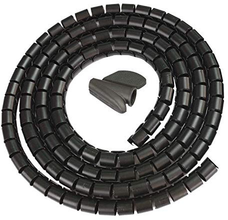 Allcam Re-usable Split Cable Wrap/Binding for Office Cable Management with quick application tool Black